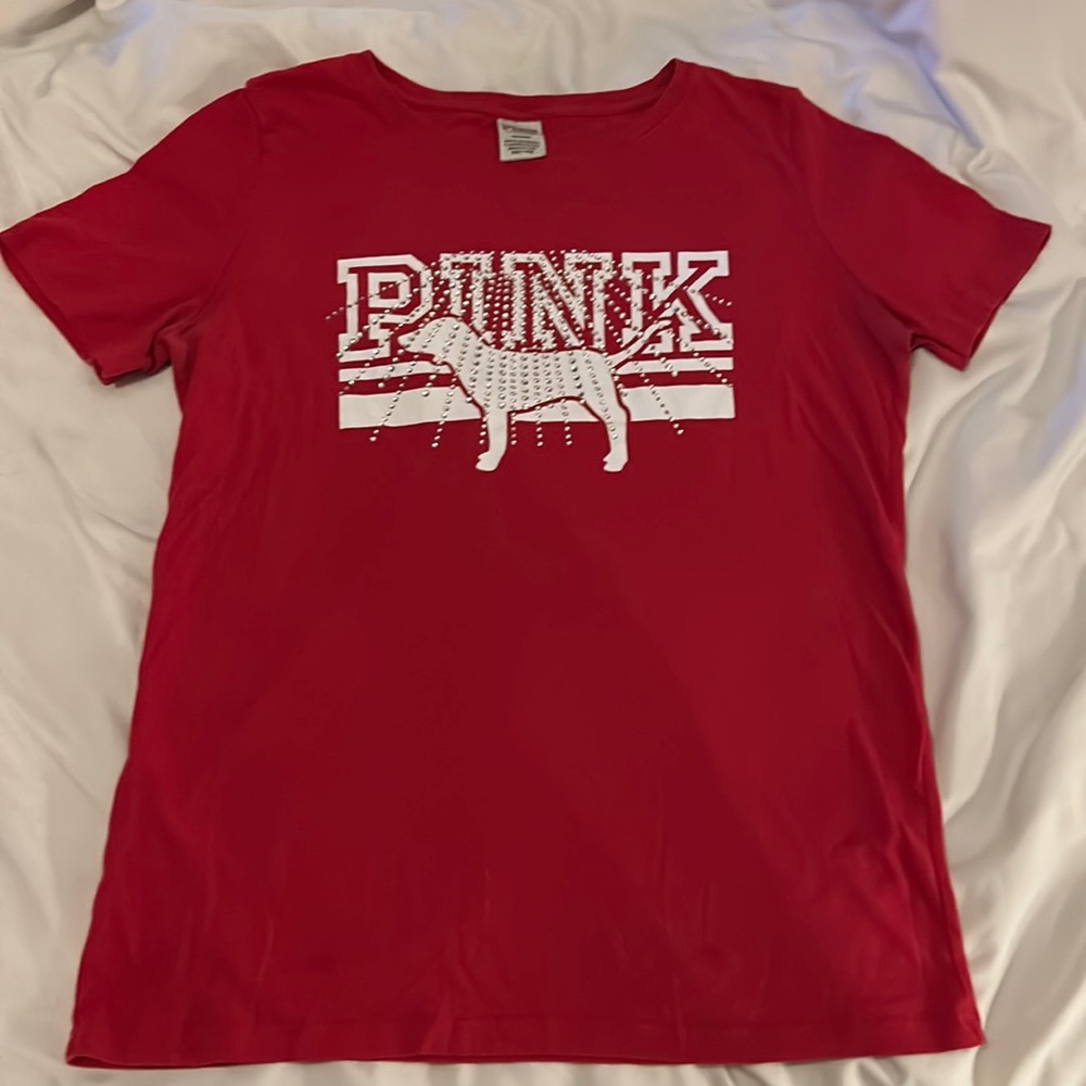 PINK, Medium, Red & White T-Shirt
